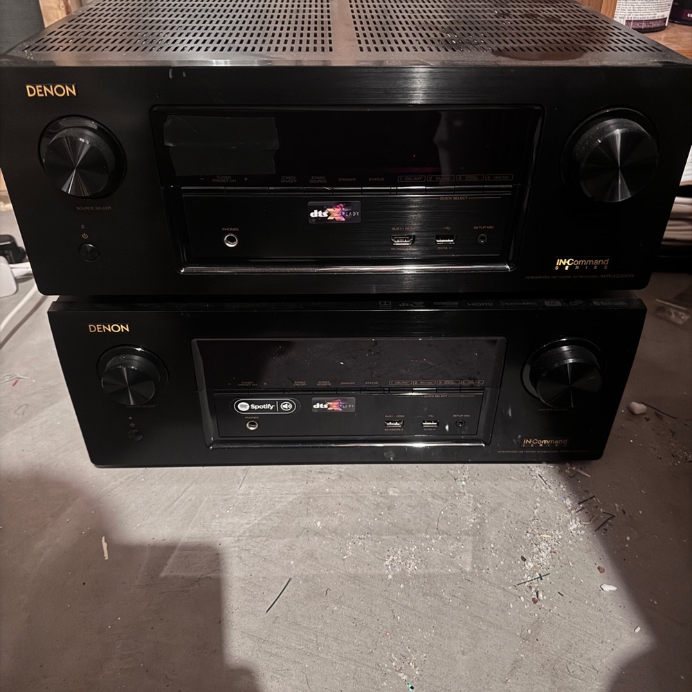 2 Denon 2300w home stereo/surround sound receivers.